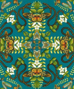 Emerald Forest Wallpaper in Teal by Clarke and Clarke