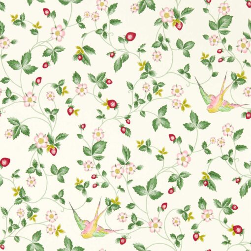 Wild Strawberry Wallpaper by Clarke & Clarke in Ivory
