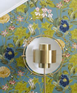 Passiflora Wallpaper in Chambray by Clarke & Clarke - close up
