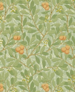 Arbutus Wallpaper in Green and Terracotta