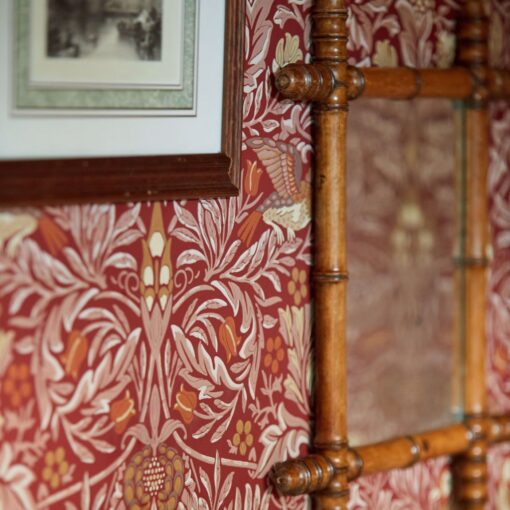 Bird Wallpaper by Morris & Co in Madder & Weld - picture frame