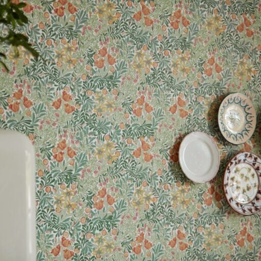 Bower Wallpaper by Morris & Co in Herball & Weld