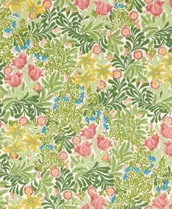 Bower Wallpaper by Morris & Co in Bough's Green & Rose