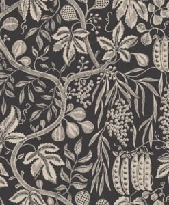 Fig Garden Wallpaper by Sandberg in Charcoal