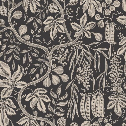 Fig Garden Wallpaper by Sandberg in Charcoal