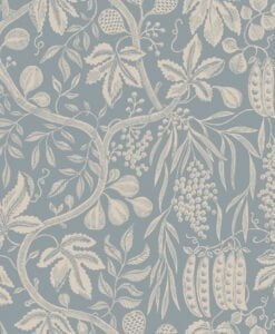 Fig Garden Wallpaper by Sandberg in Misty Blue