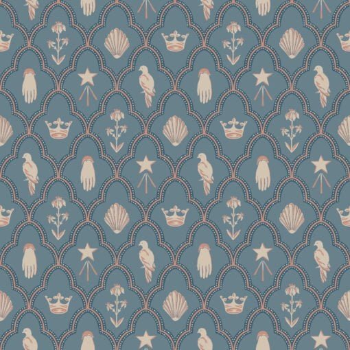 Turtledove Wallpaper by Sandberg in Indigo Blue