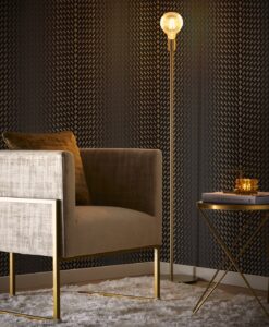 Fragment Wallpaper by Clarke & Clarke in Charcoal and Gold