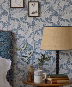 Wallflower Wallpaper by Morris & Co in Woad Blue