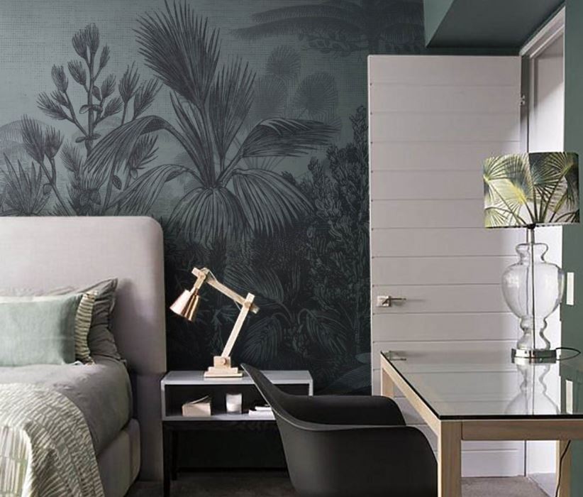 Tropical Patterned Vintage Wallpaper Mural