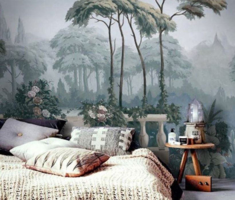 Foggy Tropical Tree Wallpaper Mural