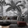 Black And White Tropical Wallpaper Mural
