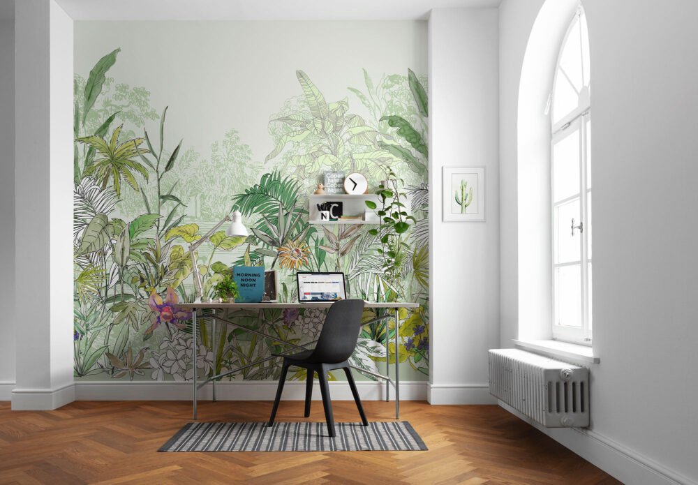 Flowers Watercolor Style Wallpaper Mural