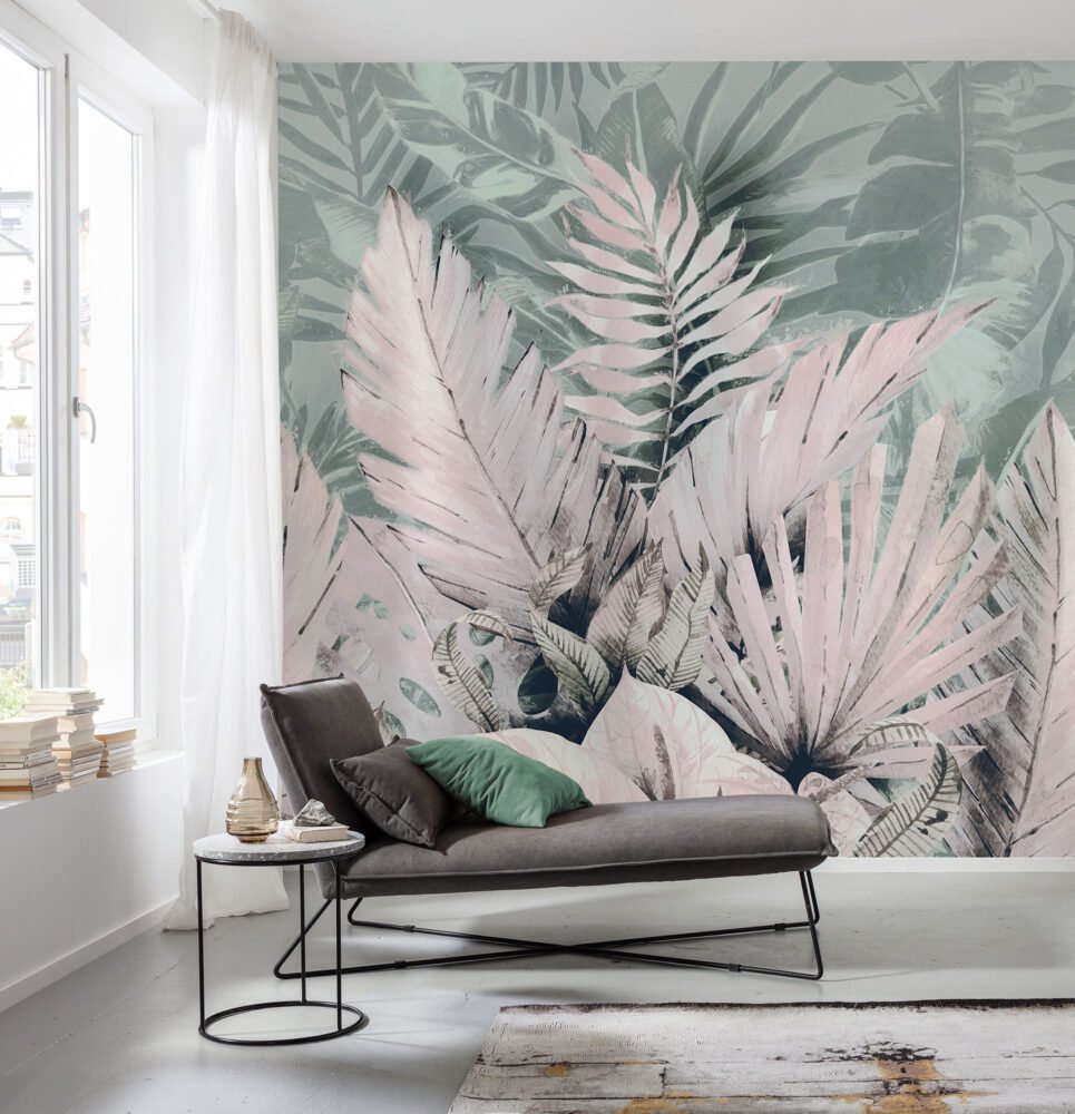 Tropical Soft Leaves Wallpaper Mural