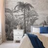 IN0303 Black And White Tropical Jungle Wallpaper Mural