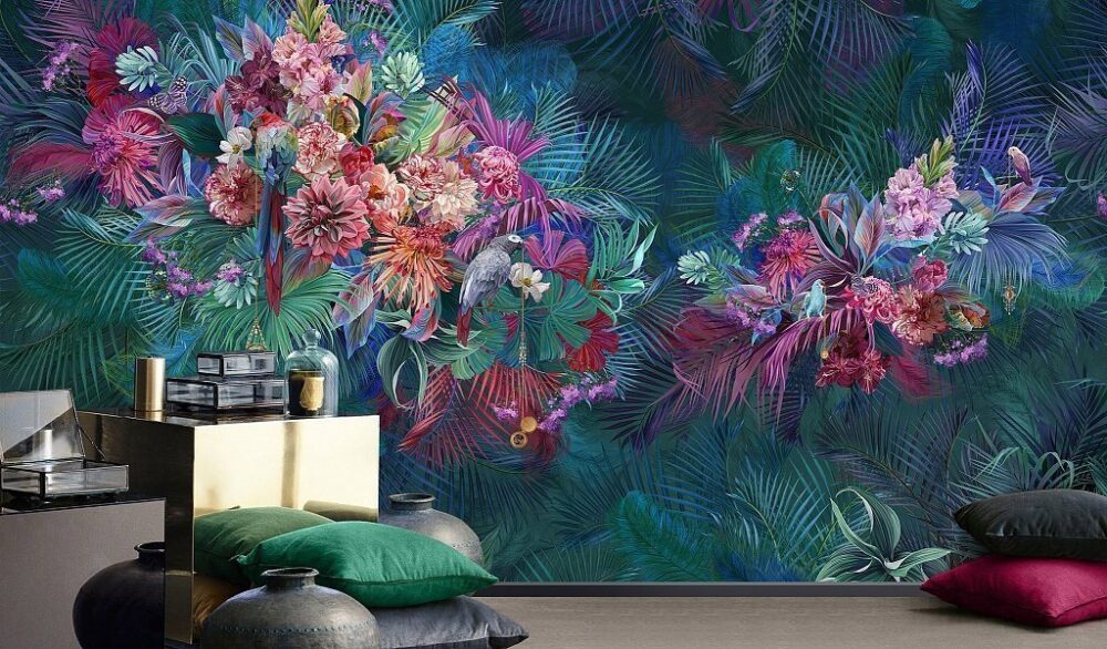 Parrots Tropical Wallpaper Mural