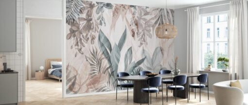 Soft Tropical Leaves Wallpaper Mural