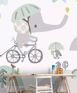 Big Elephant and Mountains Wallpaper Mural