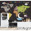 World Wonders Kids Map Wallpaper Mural