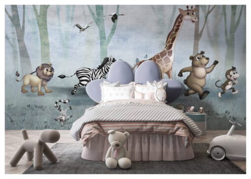 Wild Life Animals in a Forest Wallpaper Mural
