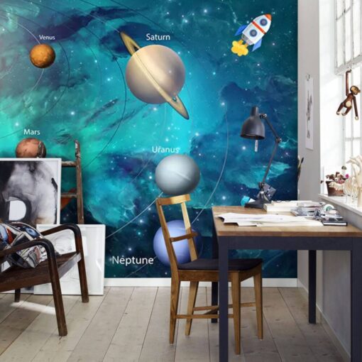 Blue Space Milky Way Wallpaper Mural
