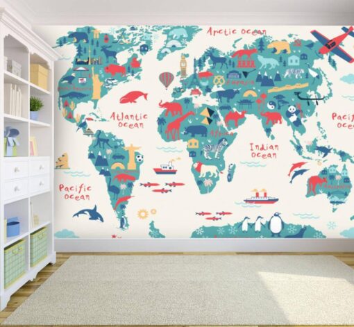 Popular Details Map Wallpaper Mural