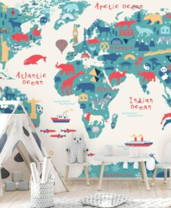 Popular Details Map Wallpaper Mural