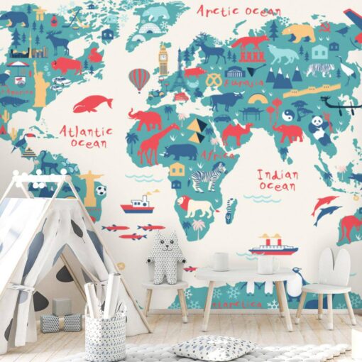 Popular Details Map Wallpaper Mural