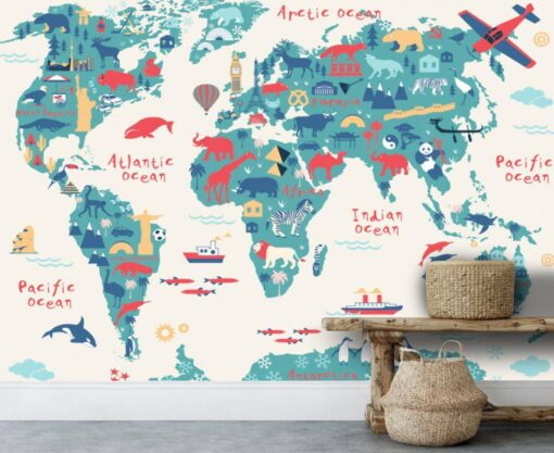 Popular Details Map Wallpaper Mural