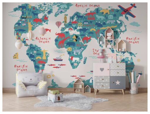 Popular Details Map Wallpaper Mural