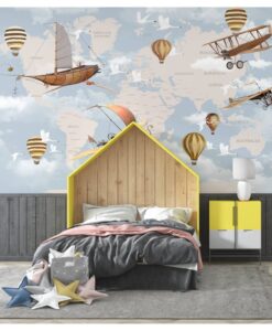 Maps and Vehicles Wallpaper Mural