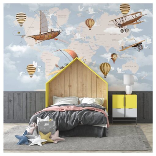 Maps and Vehicles Wallpaper Mural