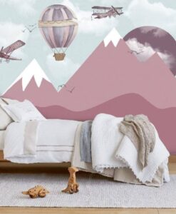 Purple Mountains And Planes Wallpaper Mural