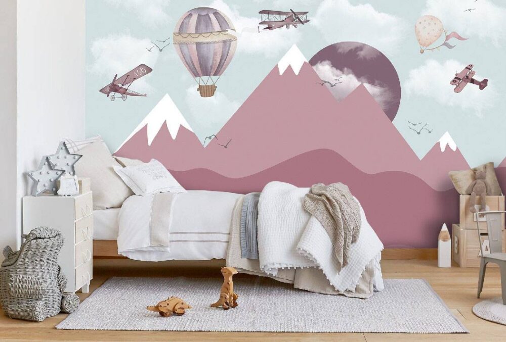 Purple Mountains And Planes Wallpaper Mural