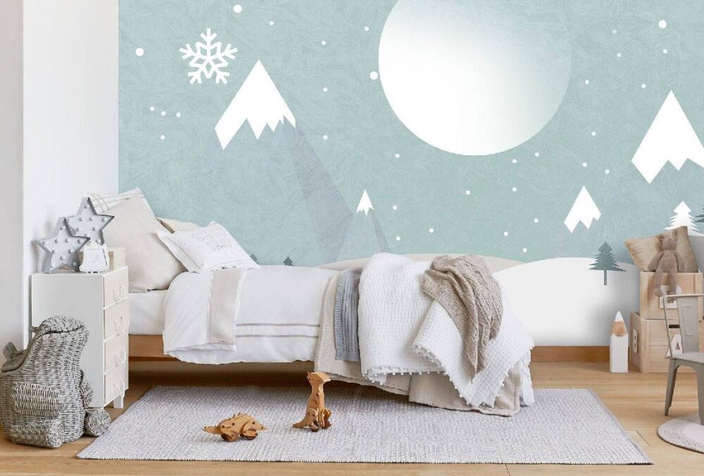 Kids Winter and Moon Wallpaper Mural