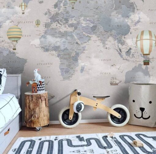 Light Denim Retro Design Wallpaper Mural