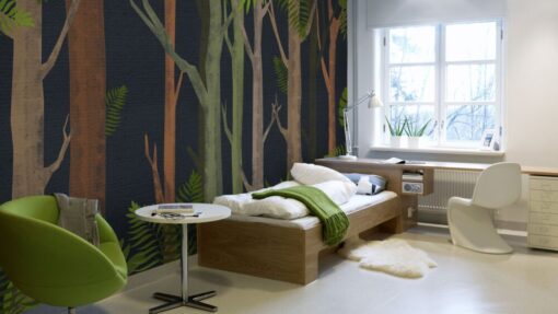 Forest Landscape Cartoon Wallpaper Mural