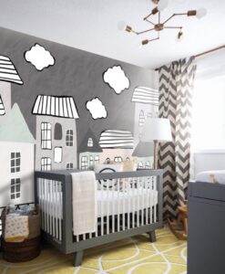 Pastel Tones Homes Living Room Wallpaper Mural