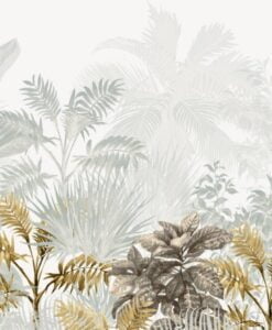 Gray Tones Foggy Outlook Forest Wallpaper Mural
