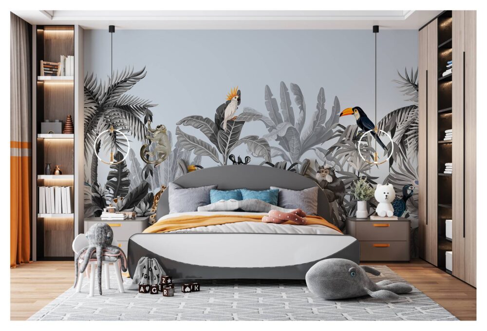 Wild Animals Tropical Forest Wallpaper Mural