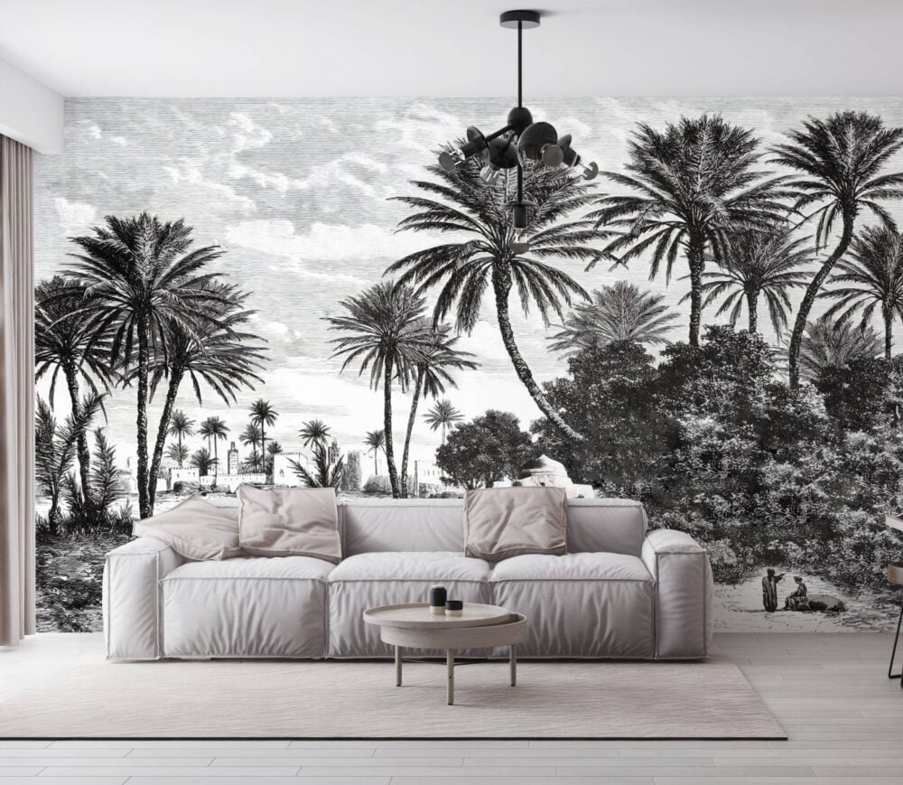 Tropic Village Landscaped Wallpaper Mural