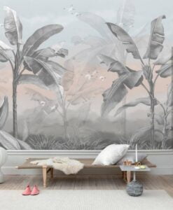 Tropical Banana Forest Birds Wallpaper Mural