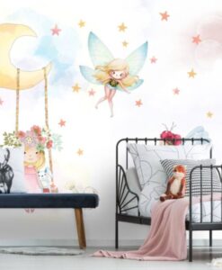 Little Cute Fairies Wallpaper Mural