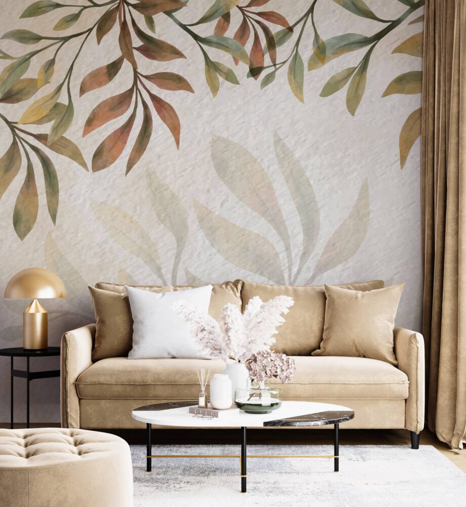 Beige Tones Tropical Toned Wallpaper Mural