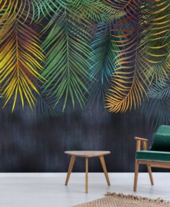 Colorful Tropical Leaves Wallpaper Mural
