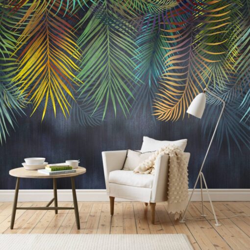 Colorful Tropical Leaves Wallpaper Mural