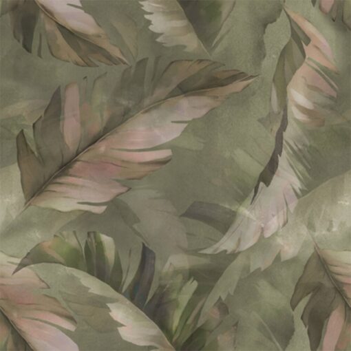 Green Tones Palm Leaves Wallpaper Mural