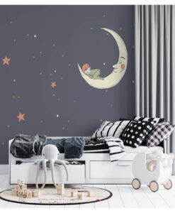 Little Kid Sleeping New Moon Wallpaper Mural