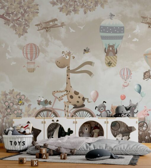 Mouses and Hot Air Balloons Wallpaper Mural