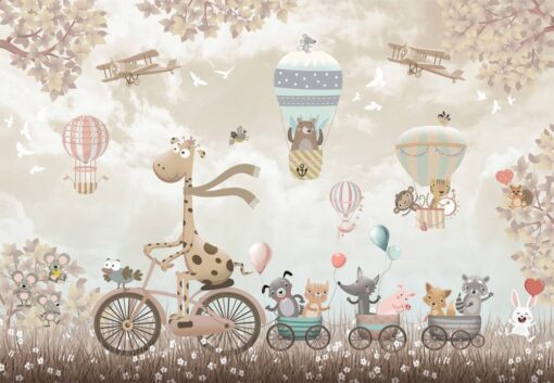 Mouses and Hot Air Balloons Wallpaper Mural